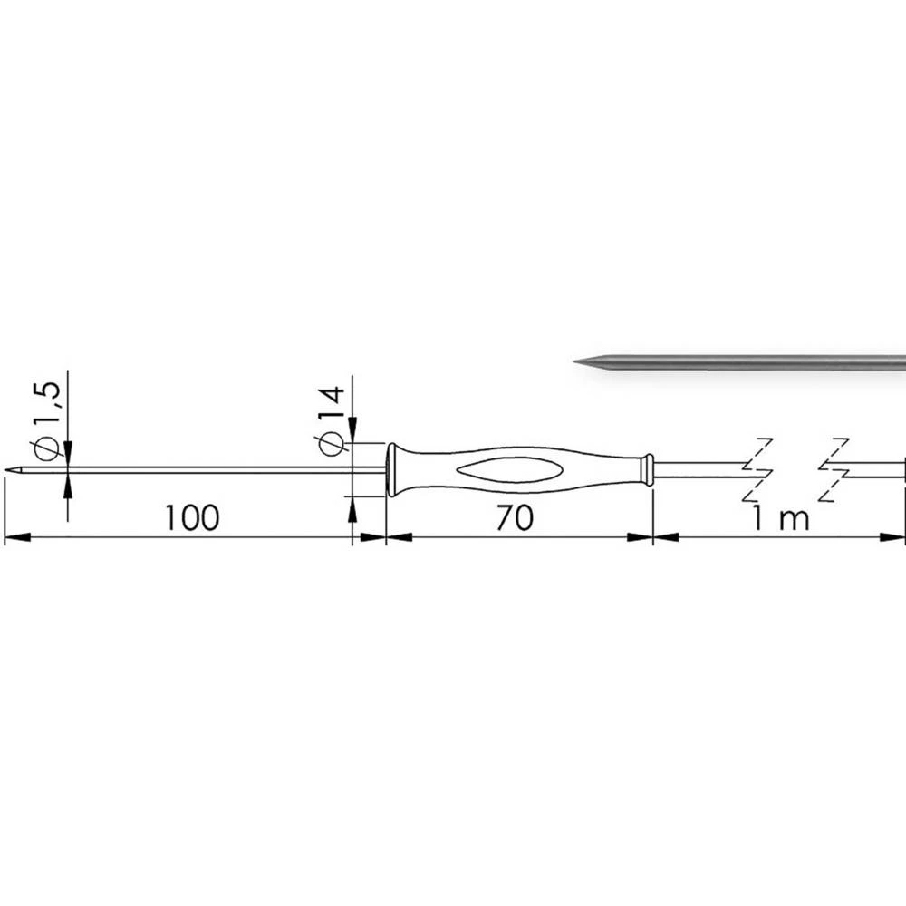potopno/utično senzor Greisinger GF1T-E1.5-A-BNC -70 Do +250 °C Tip tipala Pt1000 slika