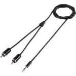 SpeaKa Professional-Činč/JACK audio priključni kabel [2x činč utikač - 1x JACK utikač 3.5 mm] 1.50 m crn SuperSoft