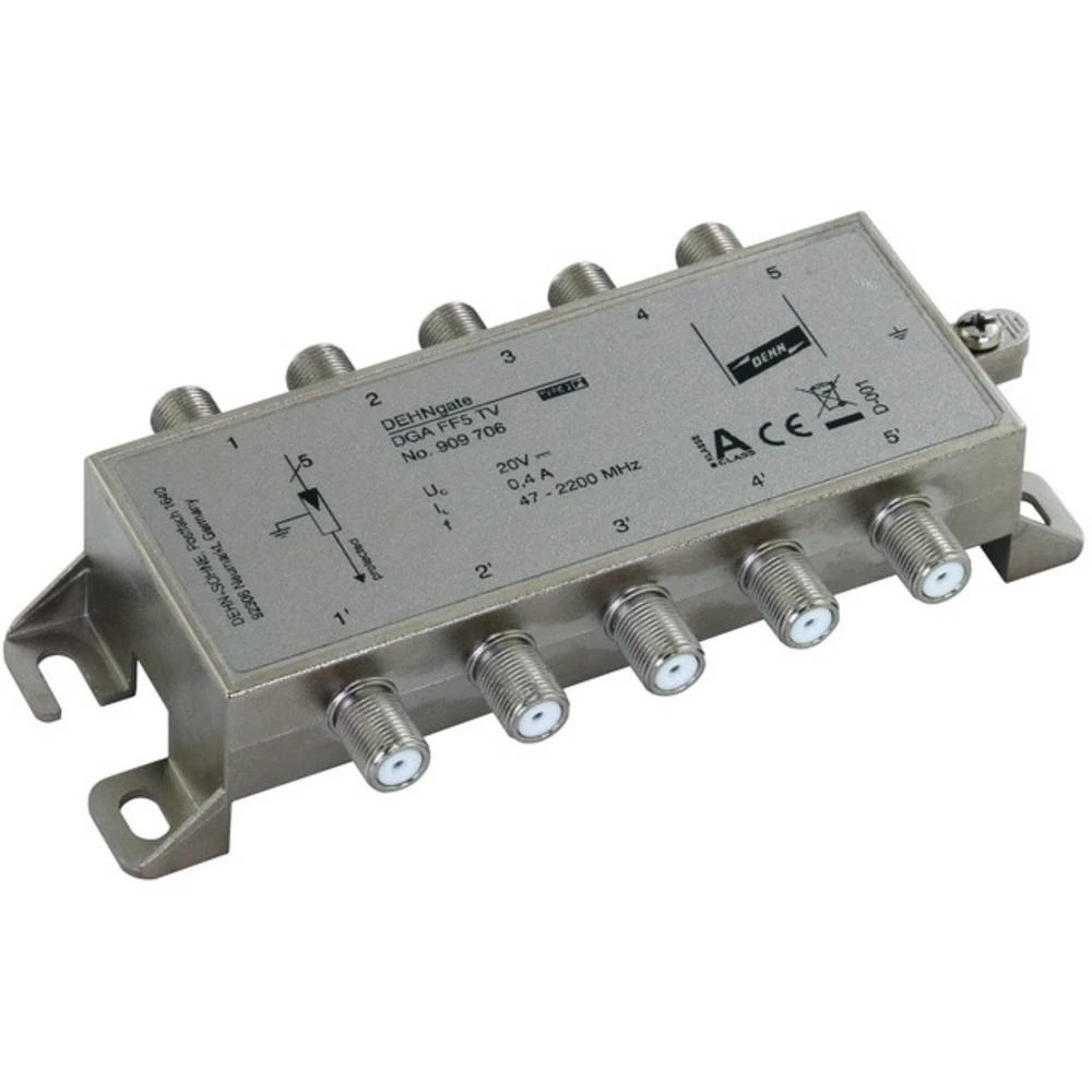 Odvodnik za prenaponsku zaštitu Zaštita od prenapona za: DVB-S, satelitska (F utikač) DEHN DGA FF5 TV 5fach 909706 10 kA slika