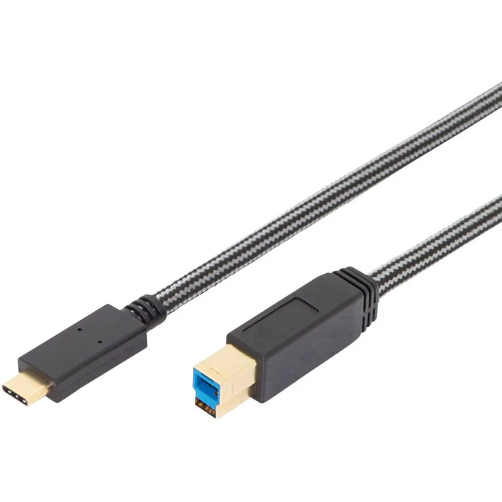 ednet USB 3.1 (Gen 2) Priključni kabel [1x Muški konektor USB-C&trade; - 1x Muški konektor USB 3.0 tipa B] 1 m Crno-siva Oplašte slika
