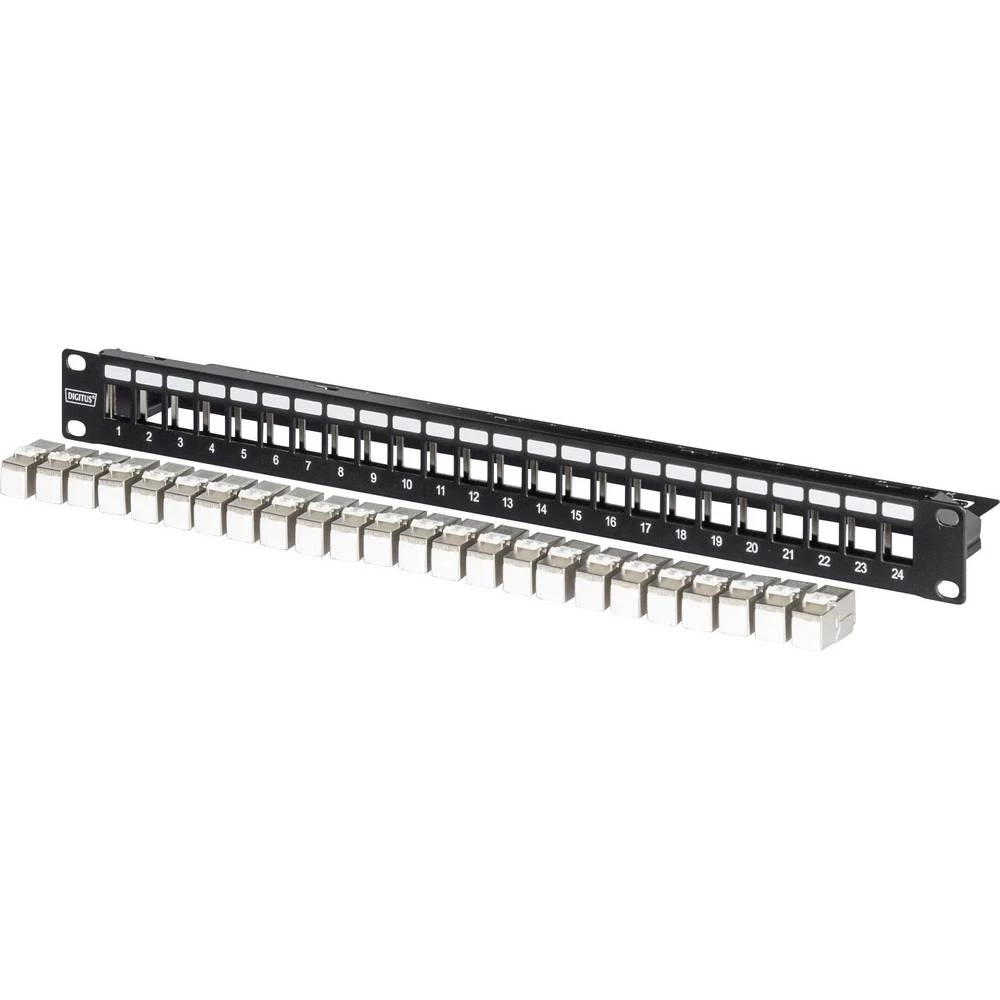Digitus Patch panel 483 mm (19") CAT 6a crna opremljena slika