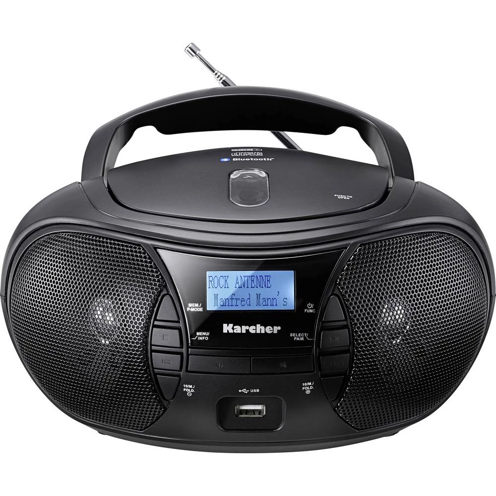 Karcher RR 5028D CD radio DAB+ (1012), ukw DAB+, ukw, Bluetooth, USB, aux crna slika