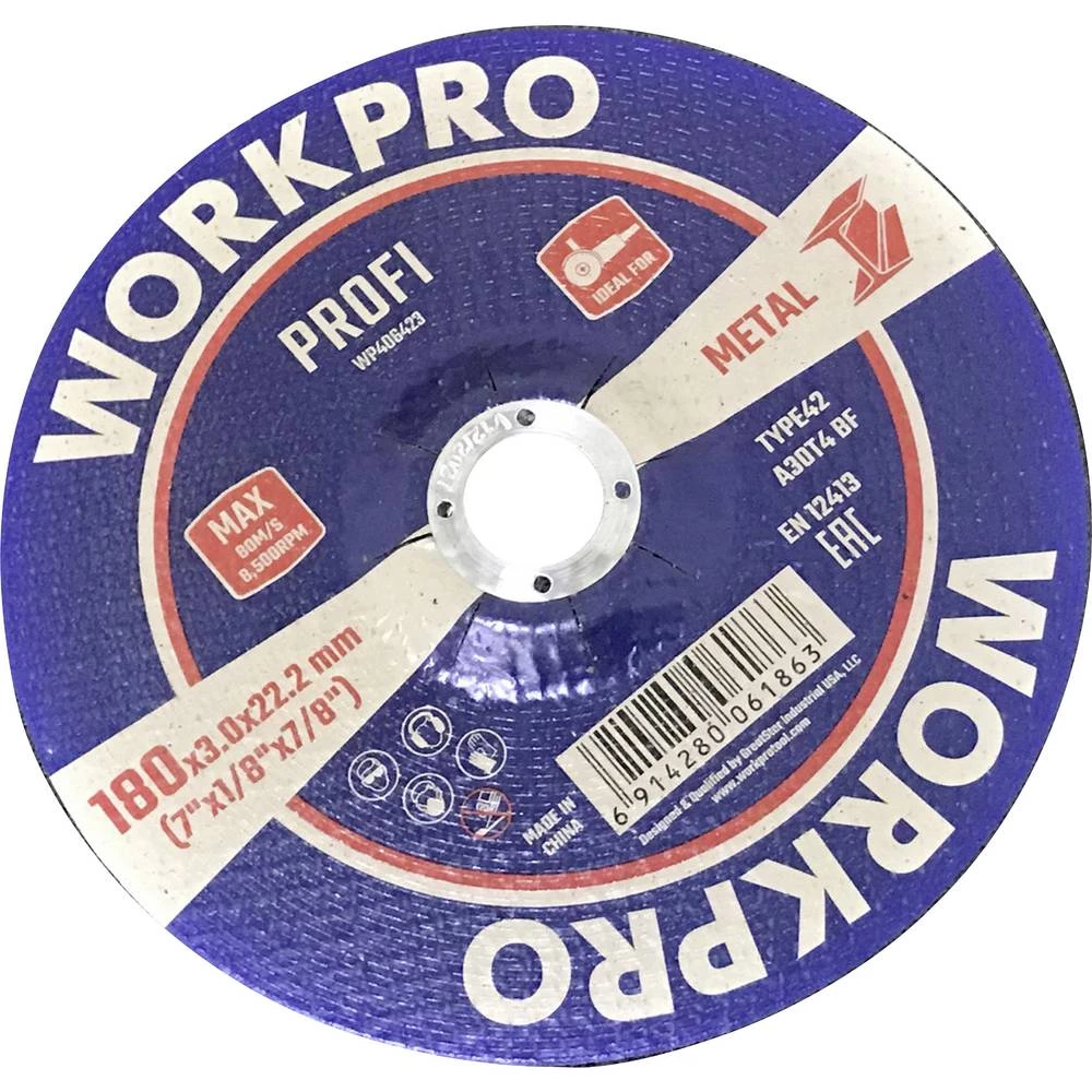 WorkPro WP406423 rezna ploča 180 mm 10 kom. metal slika