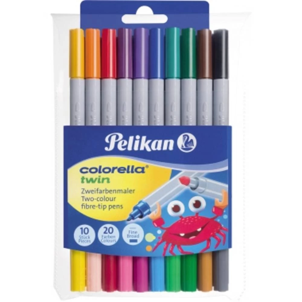 Pelikan Flomaster Colorella twin&reg; C304 Set 949511 Različite boje (razvrstane) 1 mm, 2 mm 10 ST slika