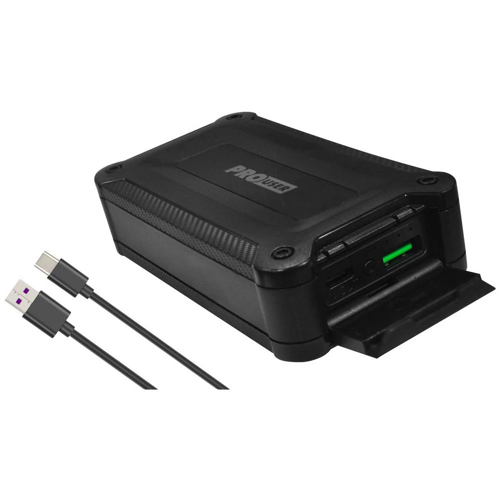 ProUser  powerbank (rezervna baterija) 10000 mAh Quick Charge 3.0, Power Delivery 3.0 li-ion  crna istovremeno punjenje i pražnjenje, Outdoor, prikaz statusa slika