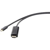 Renkforce USB priključni kabel 3.00 m RF-4531594 crna [1x muški konektor USB-C™ - 1x muški konektor HDMI]