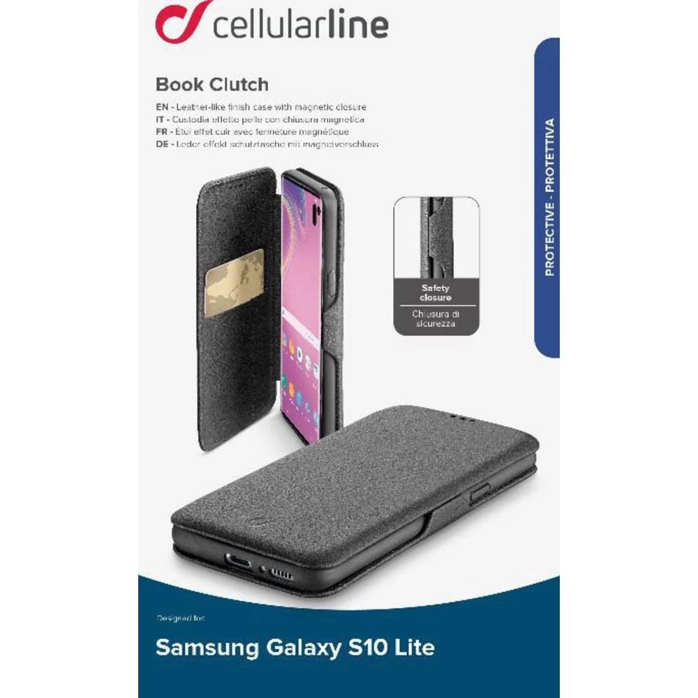 Cellularline BOOKCLUGALS10LK Stražnji poklopac za mobilni telefon Pogodno za: Galaxy S10 E Crna slika