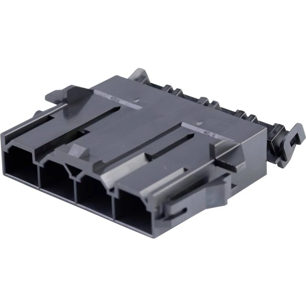 Molex 428180412 10.00mm Pitch Mini-Fit Sr. Plug Housing, Single Row, Panel Mount, 4 Circuit, Black slika