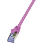 LogiLink CQ3089S RJ45 mrežni kabel, Patch kabel CAT 6a S/FTP 7.50 m ružičasta vatrostalan, sa zaštitom za nosić 1 St.