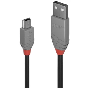 LINDY USB kabel USB 2.0 USB-A utikač, USB-Mini-B utikač 3 m crna  36724 slika