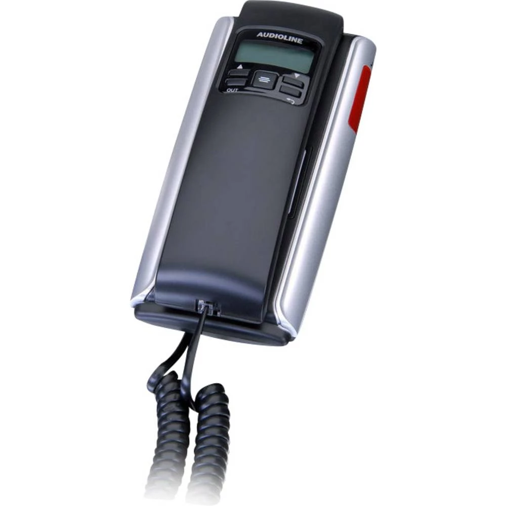 Telefon s kabelom, anlogni Audioline TEL 106 Osvjetljeni zaslon Crna/srebrna slika