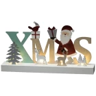 Konstsmide 3274-500 drvena figura ''XMAS'', Djed Božićnjak, božićno drvce, sob toplo bijela LED toplo-bijela timer, s prekidačem