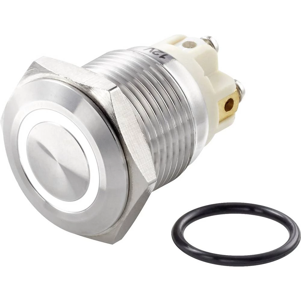 TRU COMPONENTS TC-GQ16F-10E/L/W/12V/S Tlačni prekidač sa zaštitom od vandalizma 48 V/DC 2 A 1 x OFF/(ON) IP65 vraća se u izsprij slika