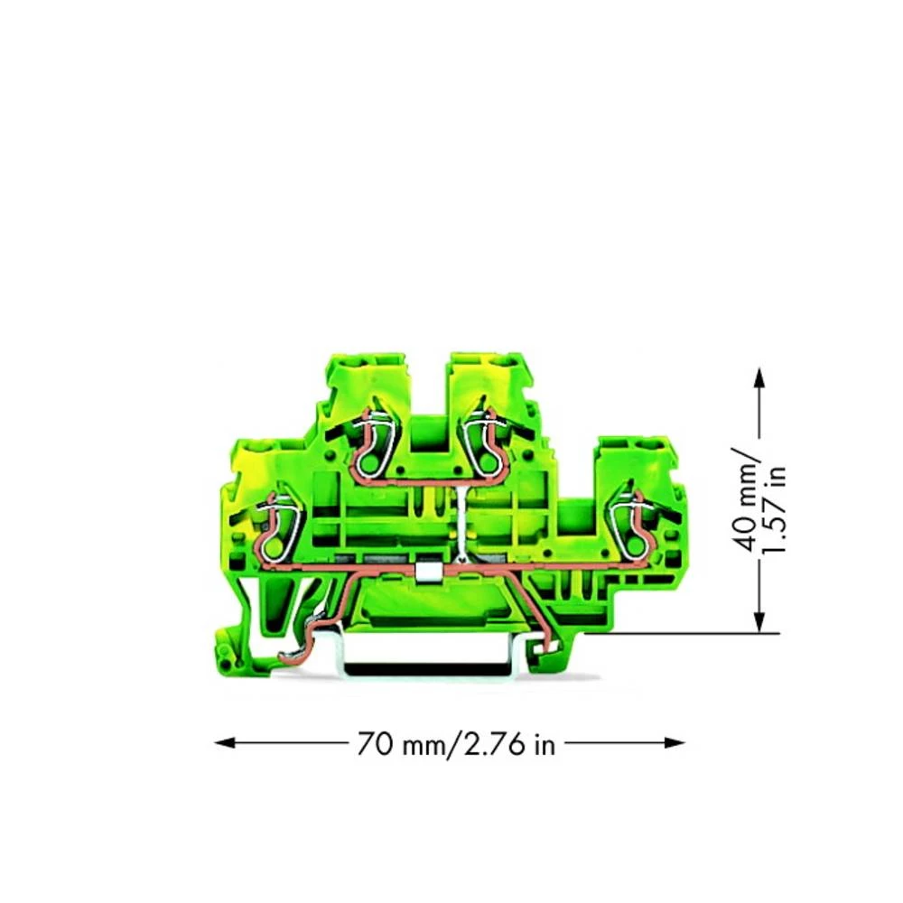 WAGO 870-507 dvokatna stezaljka za zaštitni vodič 5 mm opruga Dostupnost: pe zelena, žuta 50 St. slika