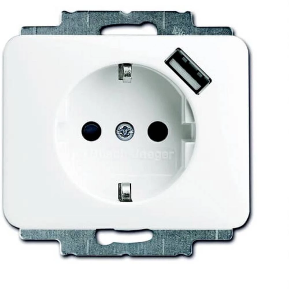 ABB 2CKA002011A6171  utičnica sa zaštitnim kontaktom   IP20 prometno-bijela, bijela slika