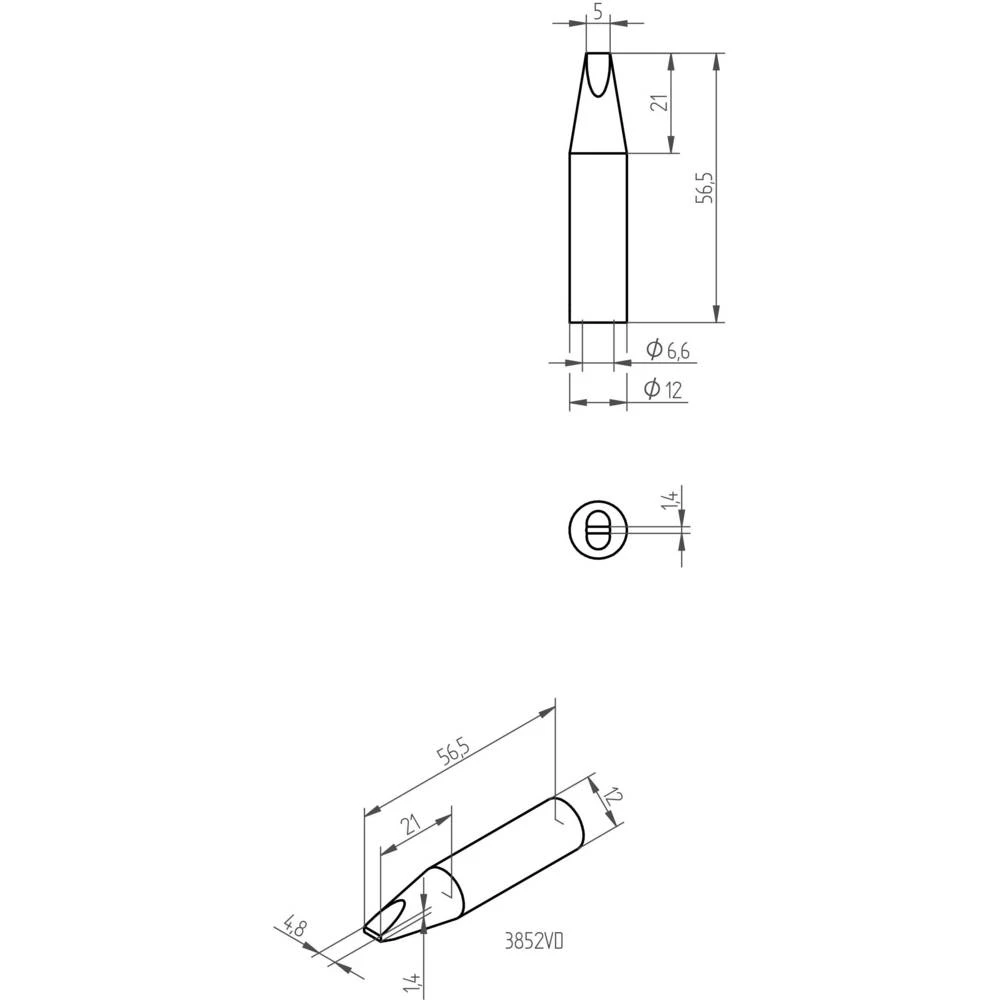 Ersa 0852VD Lemni vrh Veličina vrha 5 mm Content 1 ST slika