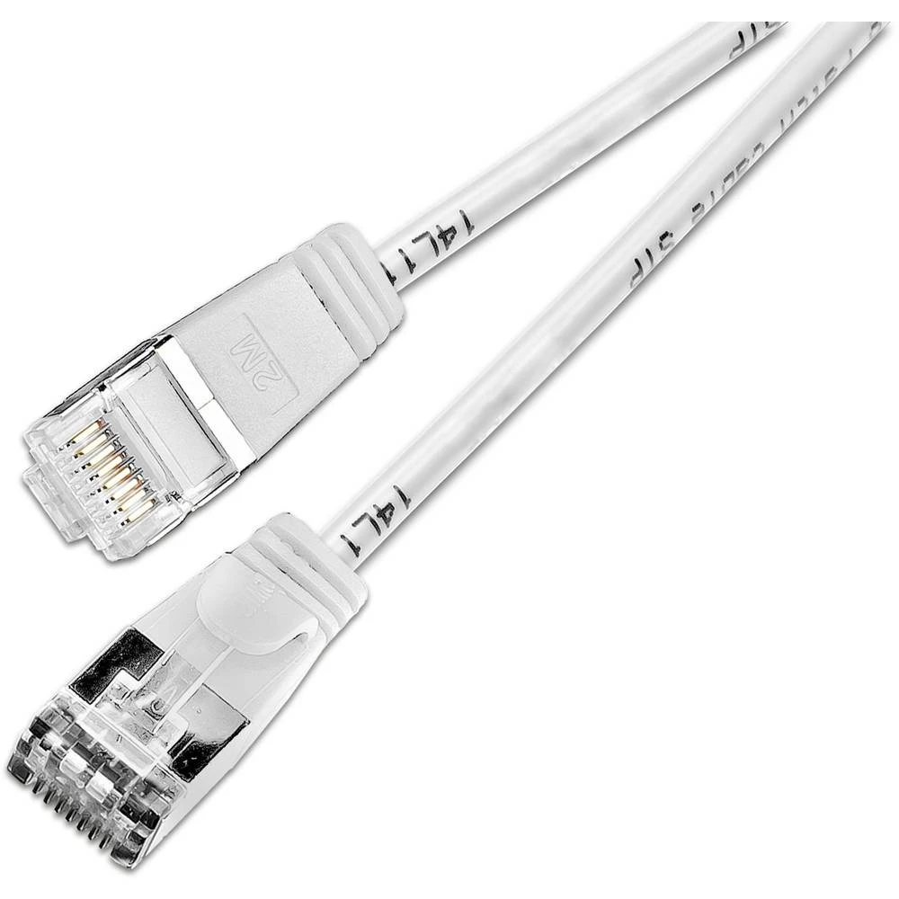 LAN (RJ45) Mreža Priključni kabel CAT 6 U/FTP 1 m Bijela Slim Wirewin slika