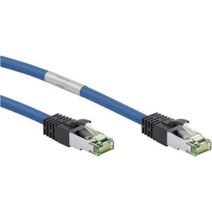 LAN (RJ45) Mreža Priključni kabel S/FTP 5 m Plava Bez halogena, sa zaštitom za nosić, pozlaćeni kontakti Goobay slika