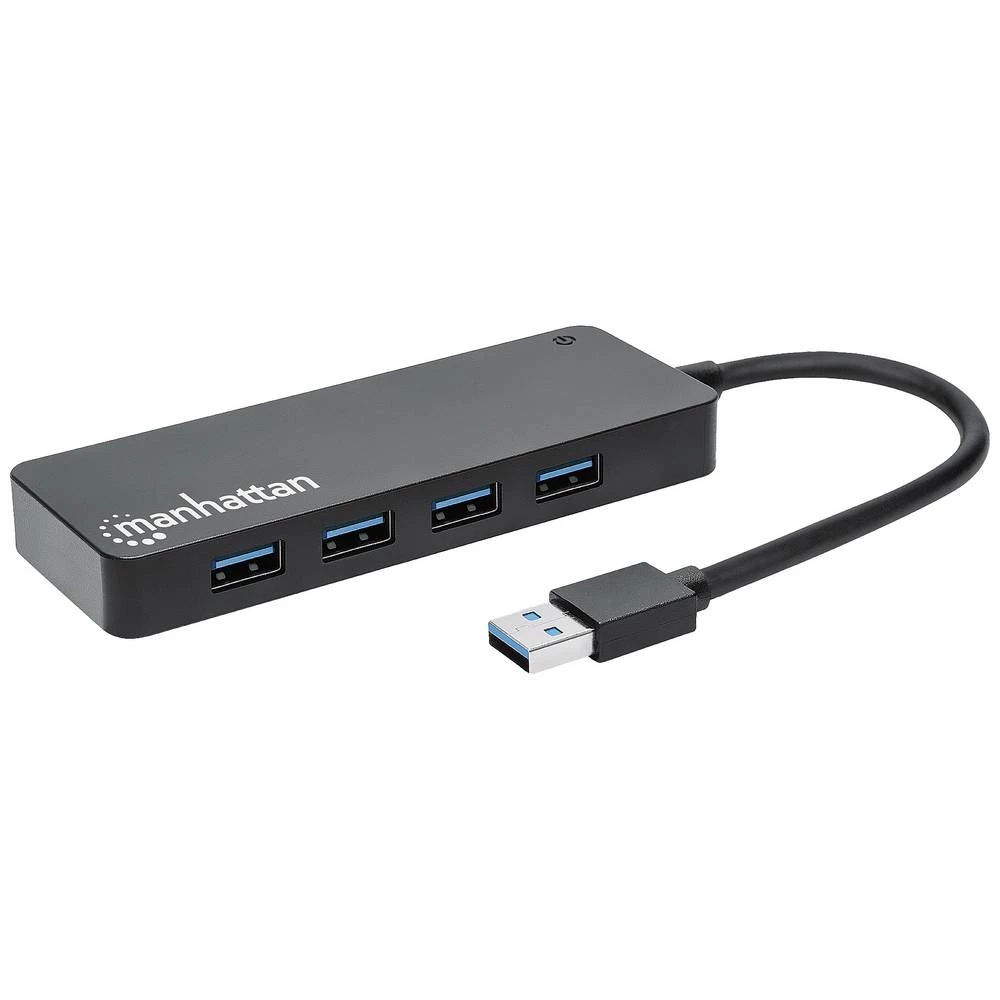 Manhattan 4-portni USB 3.2 Gen 1 Hub USB-A muški do 4 x USB-A ženski Manhattan   USB 3.0-hub  crna slika