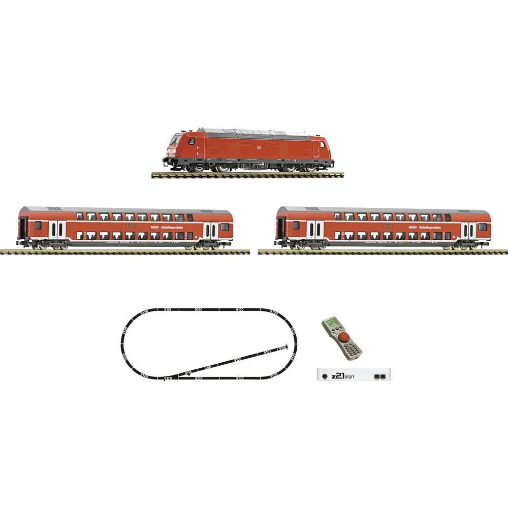 Fleischmann 931897 N z21 pokreće DigitalSet dizel lokomotivu BR 245 s putničkim vlakom DB-AG slika