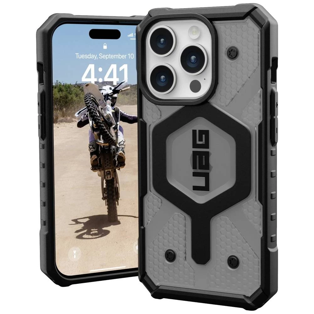 Urban Armor Gear Pathfinder MagSafe stražnji poklopac za mobilni telefon Apple iPhone 15 Pro siva (prozirna) slika