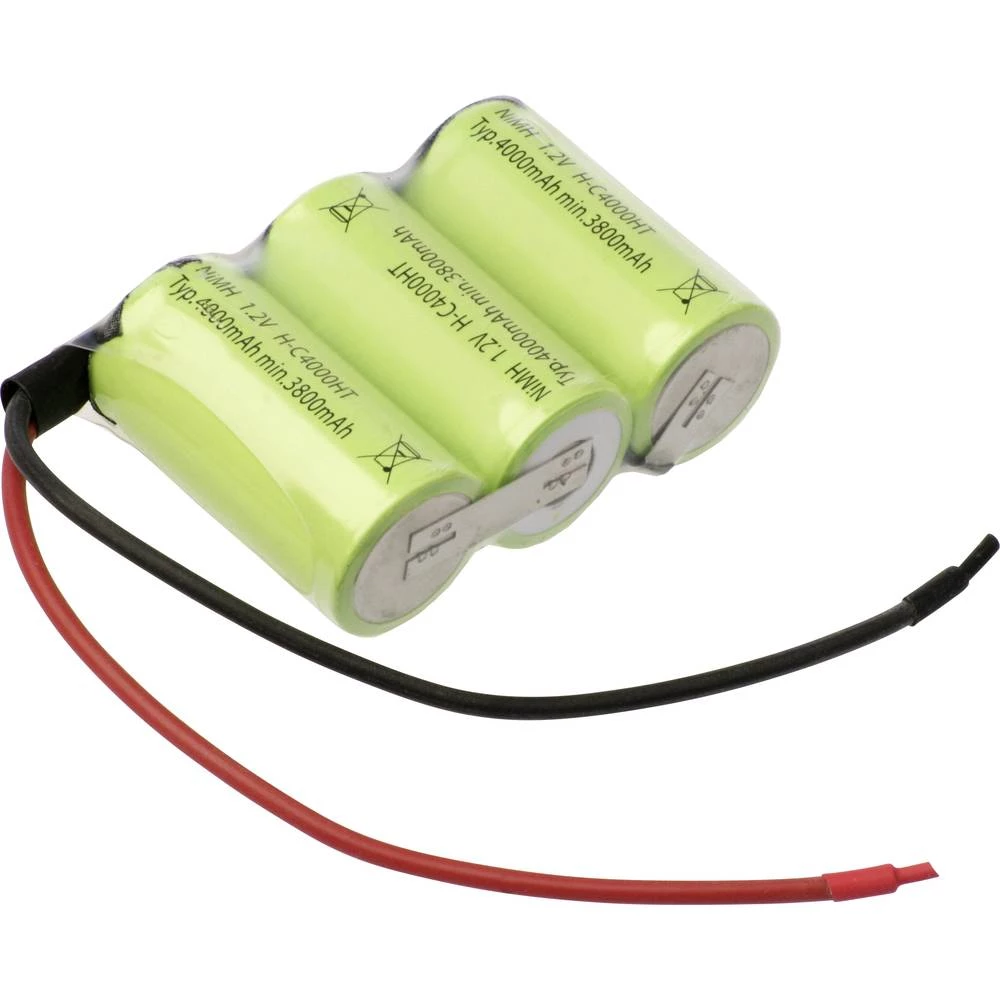 Aku-pack 3x Baby (C) Pogodan za visoke temperature, Kabel, Flat-Top NiMH Mexcel Reihe F1x3 3.6 V 4000 mAh slika