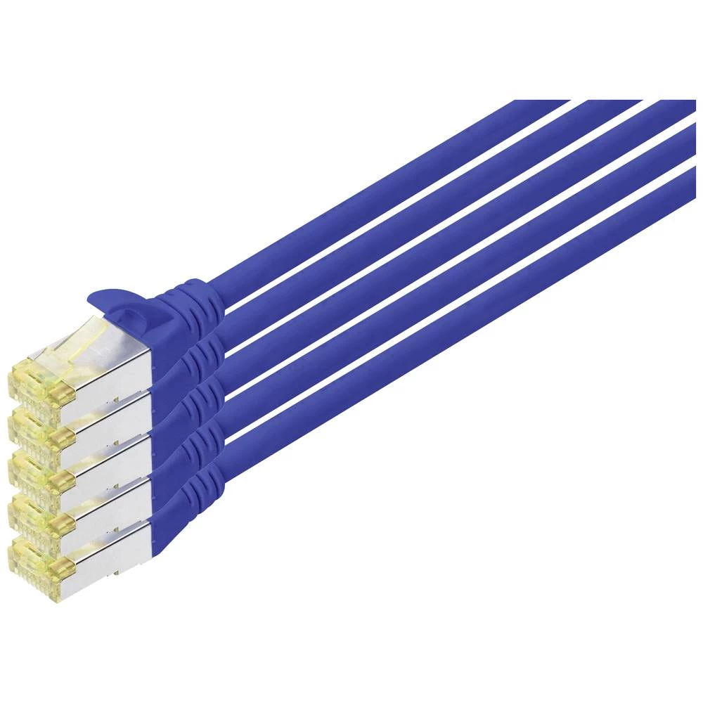 Digitus DK-1644-A-100-B-5 RJ45 mrežni kabel, Patch kabel CAT 6a S/FTP 10.00 m plava boja  1 St. slika
