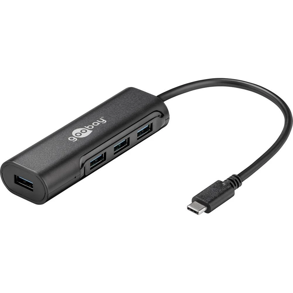 Goobay 4 ulaza USB 3.0 Hub Sa USB-C utikačem, S portom za brzo punjenje Crna slika
