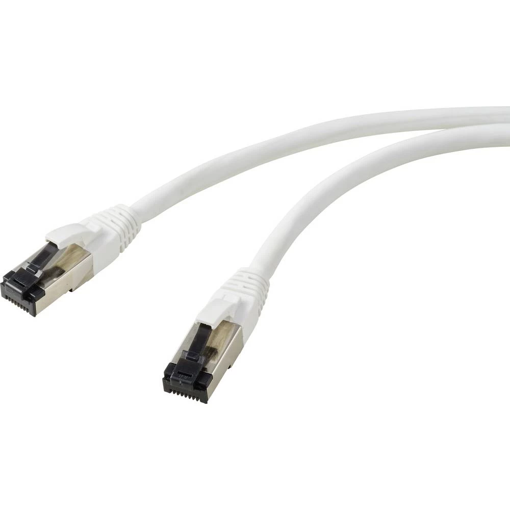 Renkforce RF-7106496 RJ45 mrežni kabel, Patch kabel CAT 8.1 S/FTP 5.00 m bijela 1 kom. slika