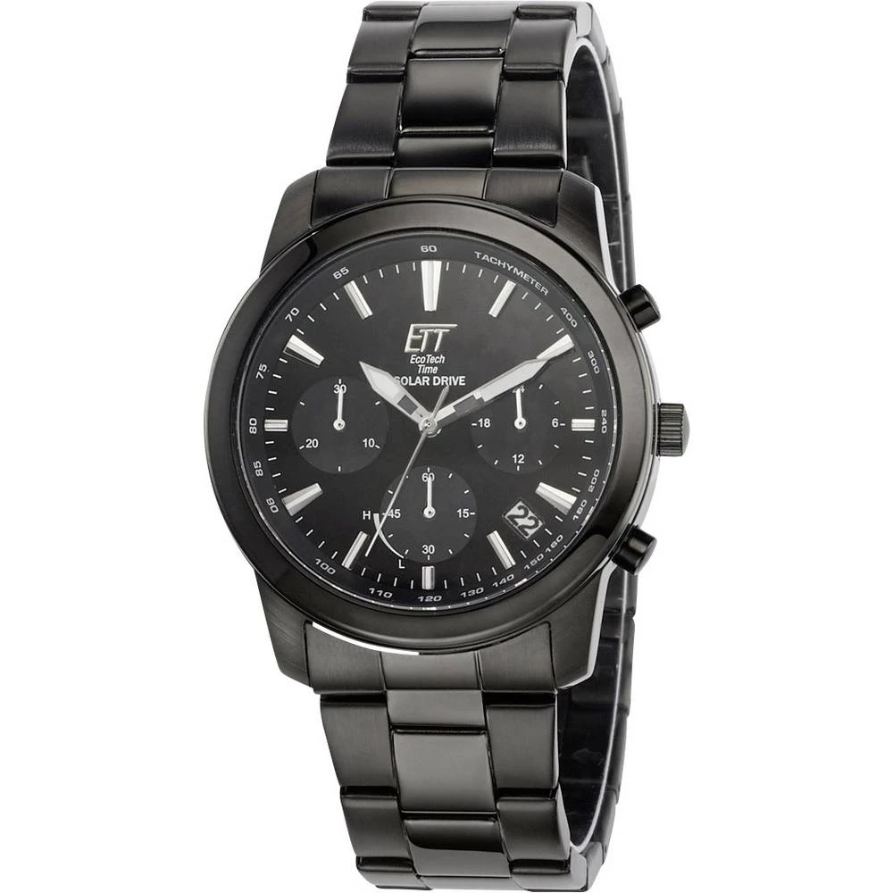 ETT Solarni Kronograf EGS-12074-21M (&Oslash; x V) 41 mm x 12 mm Crna Materijal kućišta=Nehrđajući čelik Materijal (narukvica)=N slika