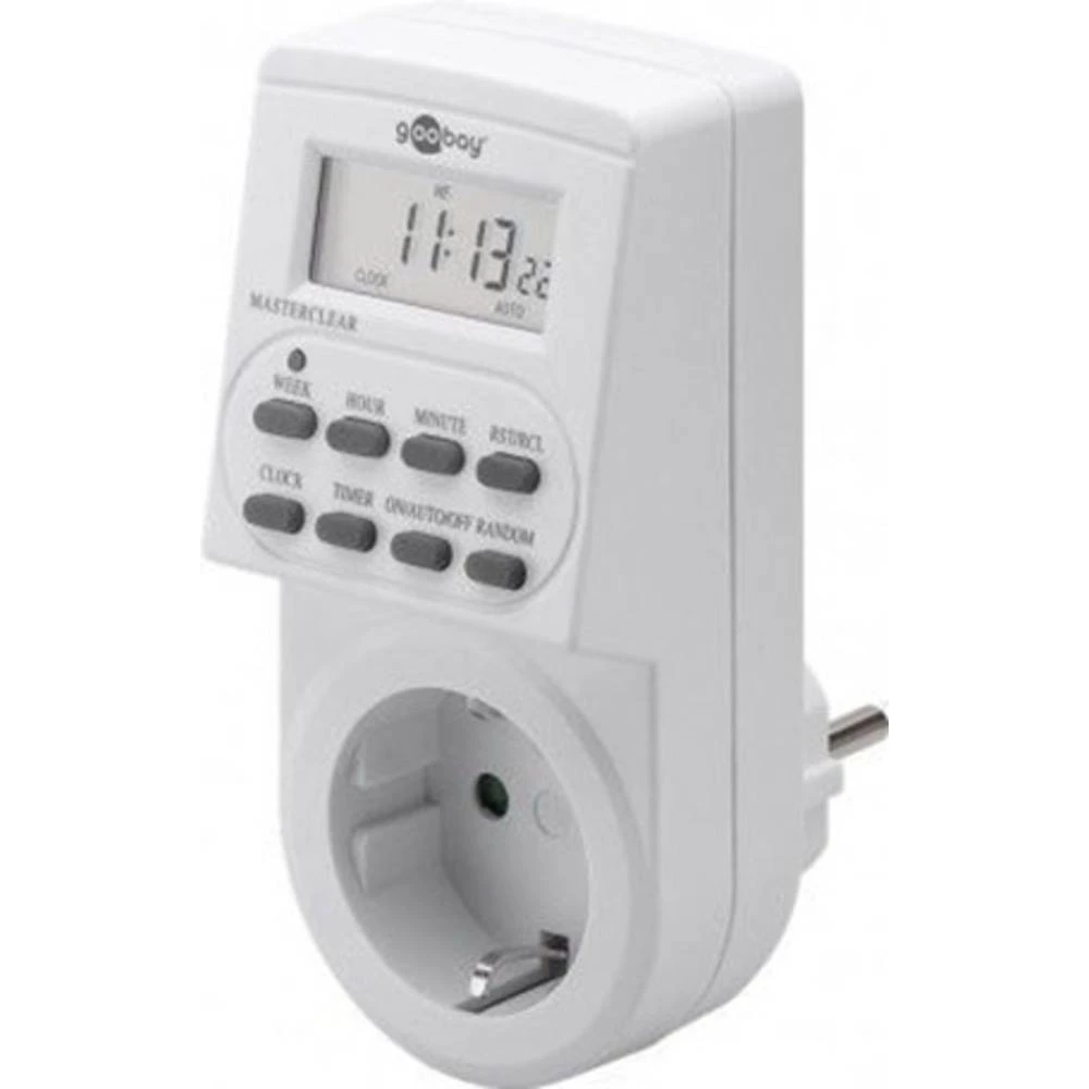 Vremenski prekidač za utičnicu Digitalno Dnevni program, Tjedni program Goobay 51277 3600 W IP20 Ljetno-/zimsko računanje vremen slika