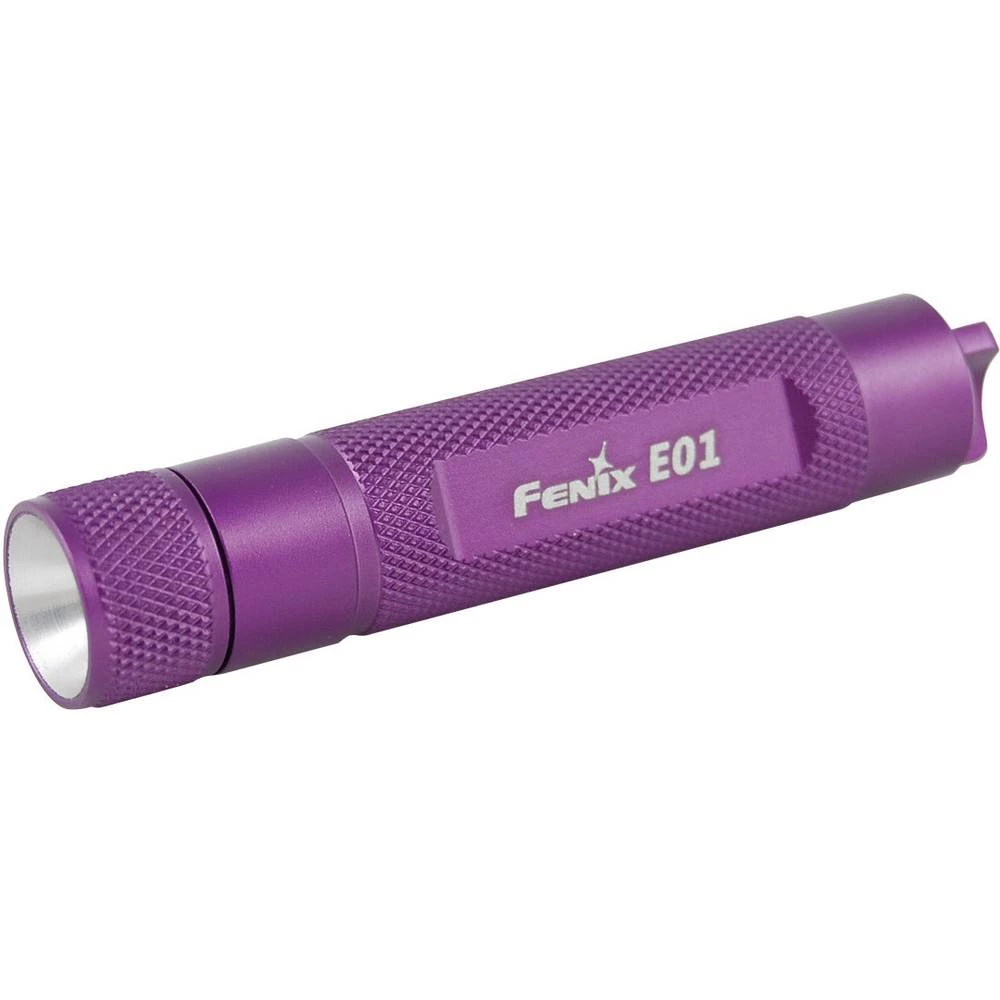 LED Mini džepna svjetiljka S objeskom za ključeve Fenix E01 baterijski pogon 10 lm 14 g Ljubičasta slika