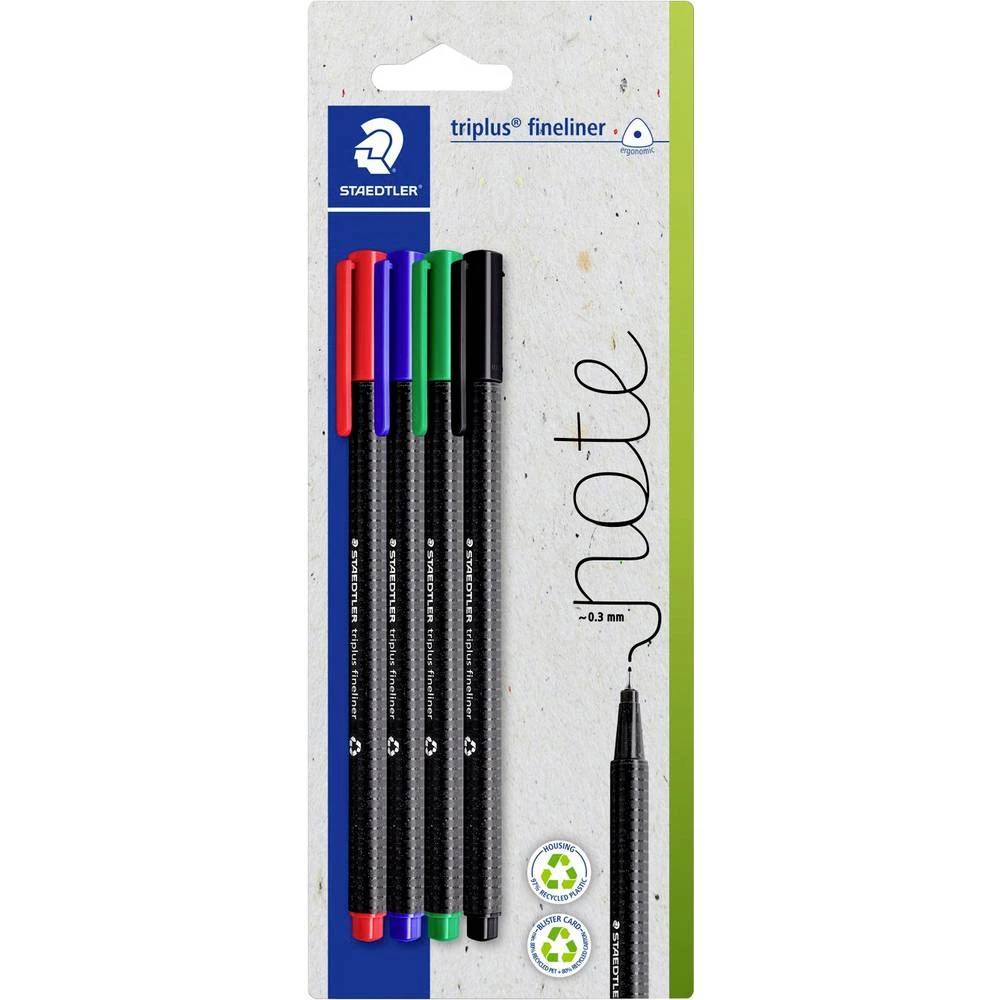 Staedtler triplus 334-S BK4 fineliner 4 kom. slika