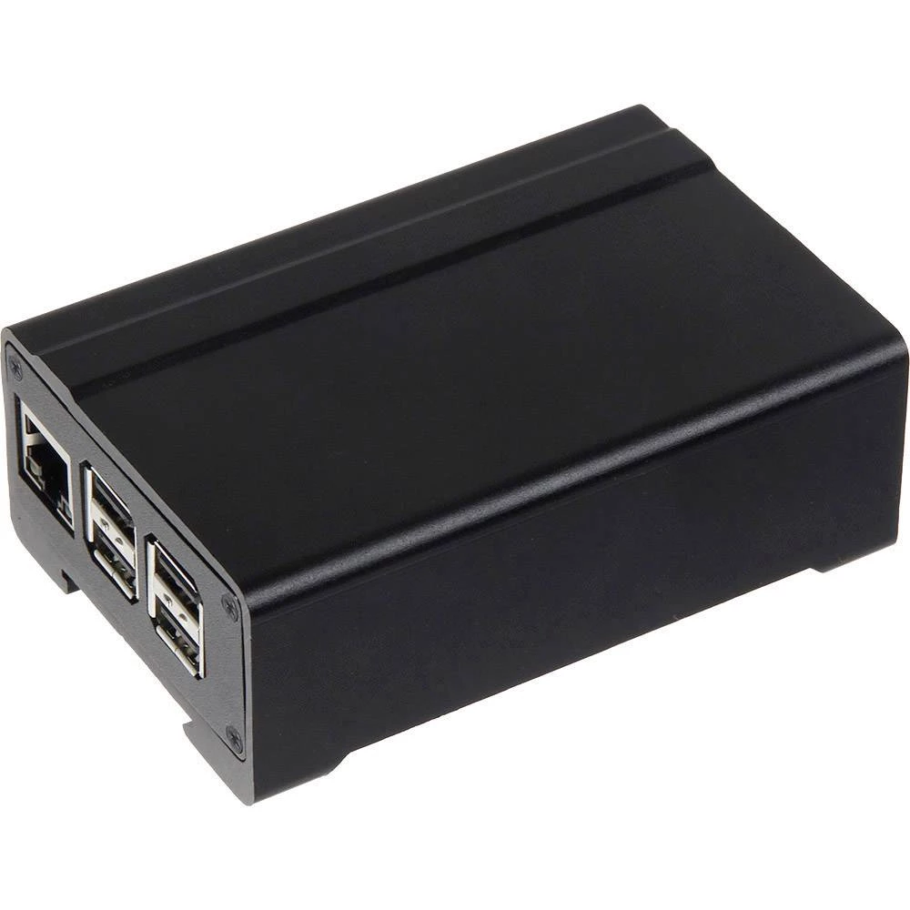 Joy-it rb-alucase+02b SBC kućište Pogodno za: Raspberry Pi za montažu na DIN tračnicu Crna slika