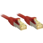 LINDY 47293 RJ45 mrežni kabel, Patch kabel cat 6a (sirovi kabel cat 7) S/FTP 1.50 m crvena sa zaštitom za nosić 1 St.