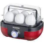 Severin 3168 kuhalo za jaja bez BPA, s mjernom šalicom, s bušilom jaja crvena (metalna), crna