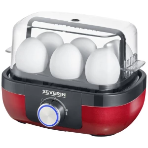 Severin 3168 kuhalo za jaja bez BPA, s mjernom šalicom, s bušilom jaja crvena (metalna), crna slika
