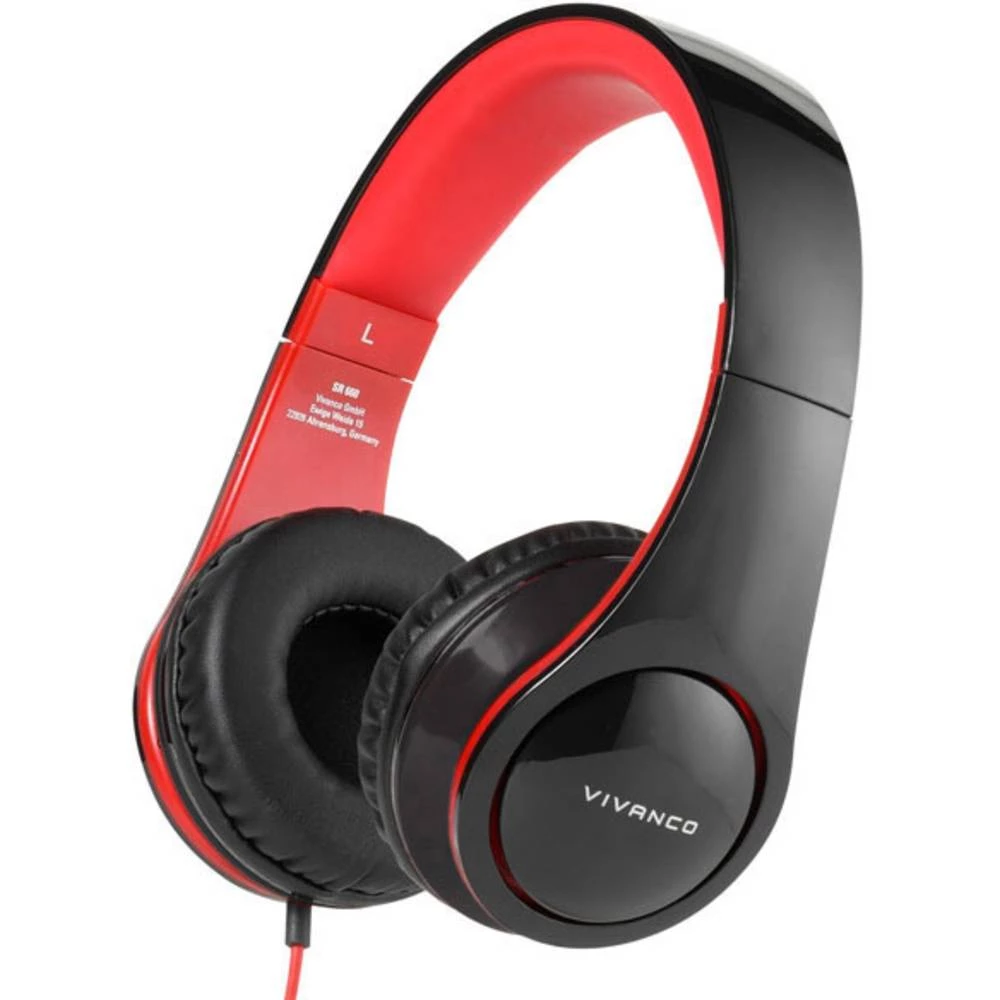 HiFi Naglavne slušalice Vivanco SR 660 Preko ušiju Crno-crvena slika
