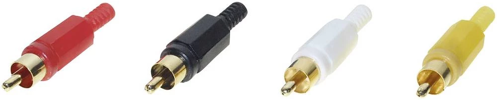 Činč konektor Ravni muški konektor Broj polova: 2 Mono Crvena, Crna, Žuta, Bijela TRU COMPONENTS TRU-30K103 4 ST slika