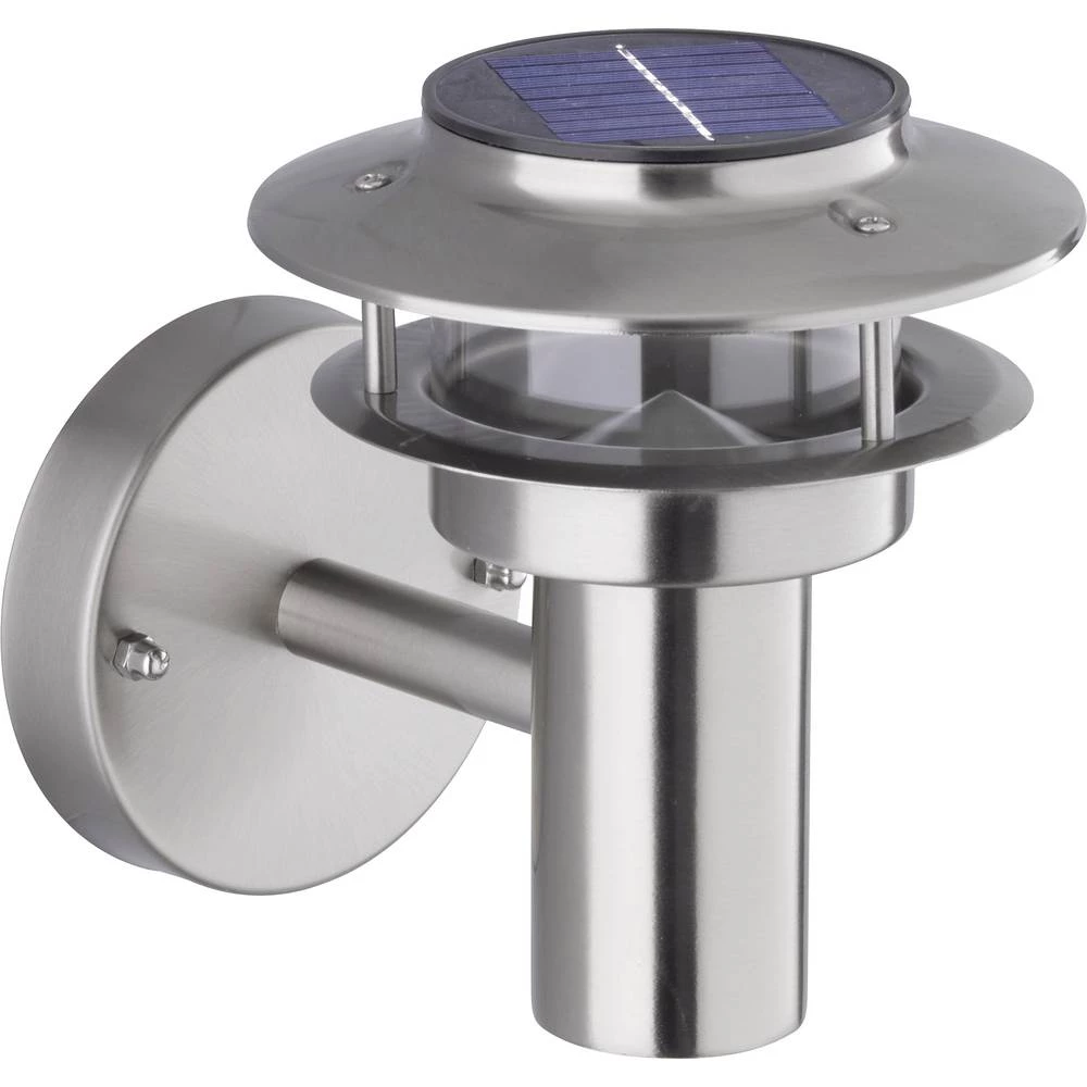Vanjska solarna zidna lampa 0.6 W Dnevno svjetlo-bijela WOFI 4048.01.97.7000 Salina Plemeniti čelik (brušeni) slika