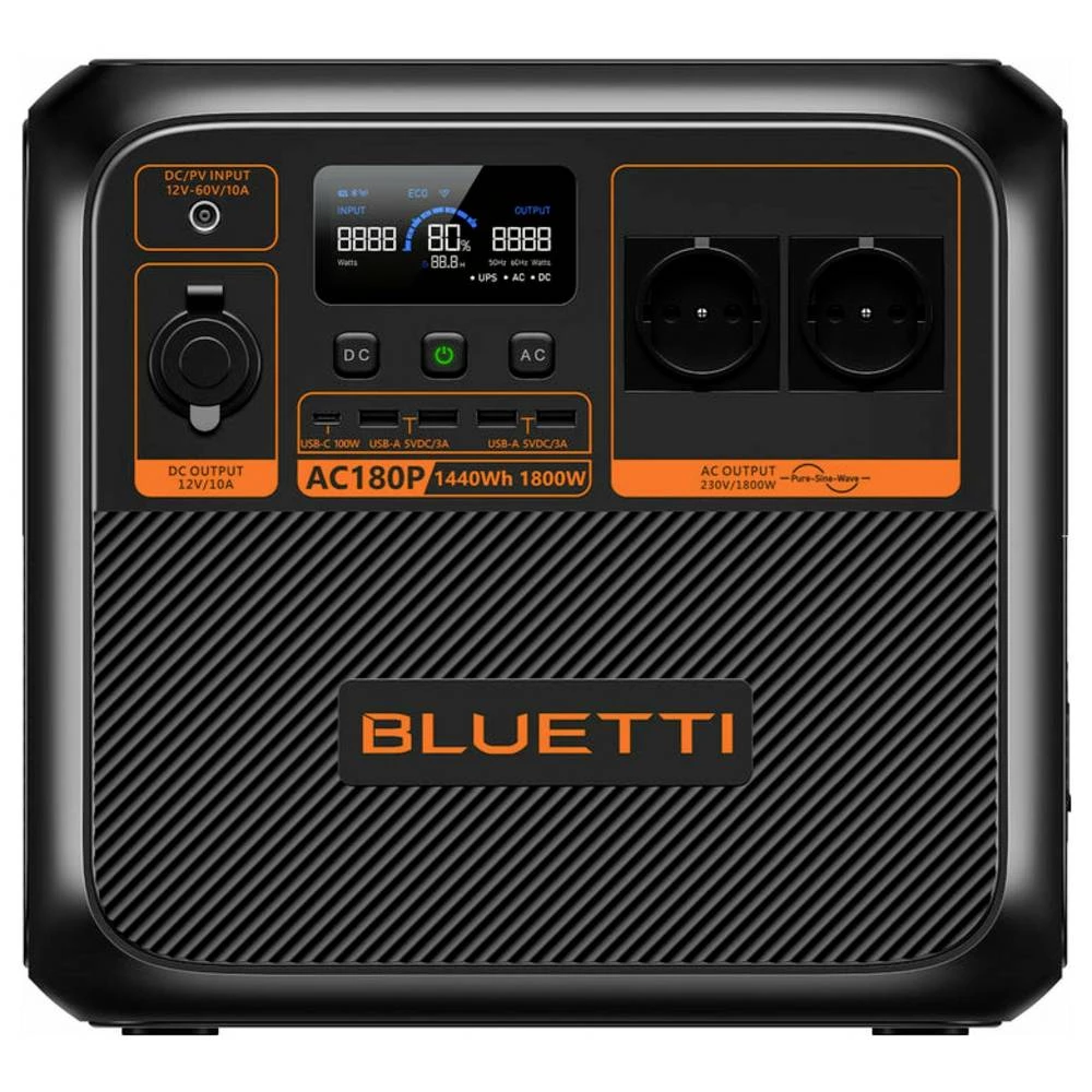 Bluetti AC180P (Tragbarer Generator) powerstation LiFePO 4 crna/narančasta slika