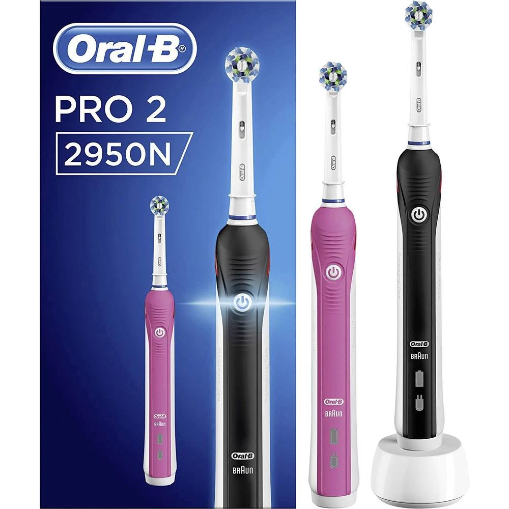 Električna četkica za zube Oral-B Pro 2950N Cross Action Rotirajuća/oscilirajuća Crna, Ružičasta slika