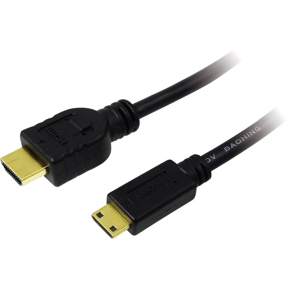 LogiLink HDMI Priključni kabel [1x Muški konektor HDMI - 1x Muški konektor Mini HDMI tipa C] 5 m Crna slika