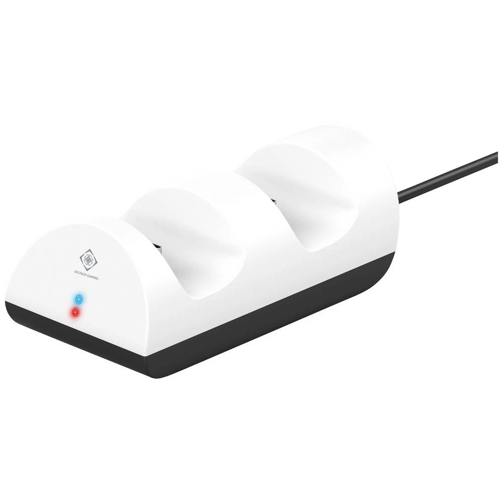 Stanica za punjenje za 2 PlayStation 5 kontrolera s LED indikatorom razine napunjenosti DELTACO GAMING GAM-115 stanica za punjenje upravljača PS5 slika