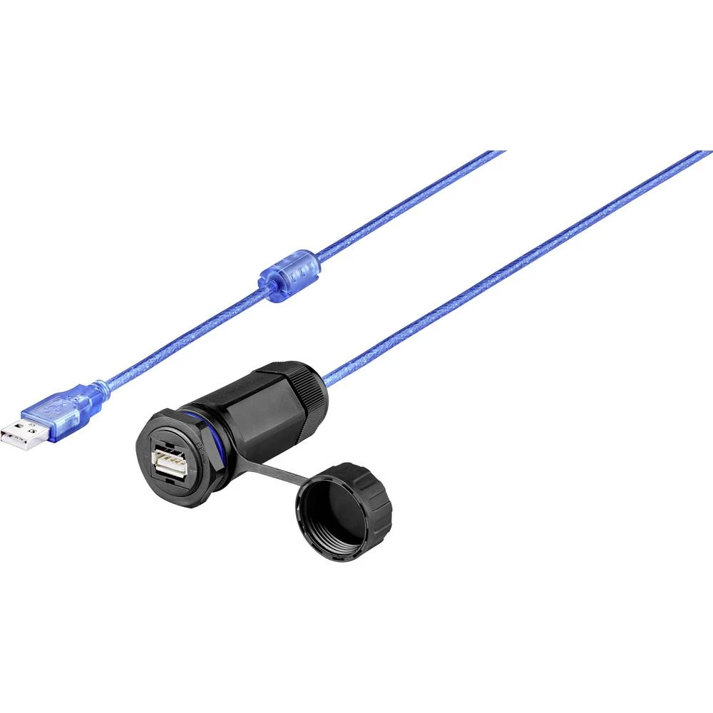 USB 2.0 Adapter [1x Muški konektor USB 2.0 tipa A - 1x Muški konektor USB 2.0 tipa A] Crna Vodootporan Renkforce slika