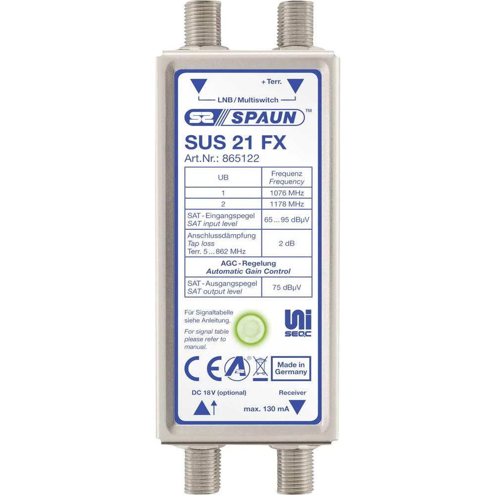 Satelitski multiprekidač Unicable Spaun SUS 21 FX Ulazi: 3 (2 Sat/1 zemaljske) slika