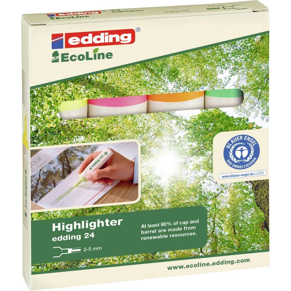 Edding Signir e-24 EcoLine Žuta, Narančasta, Zelena, Ružičasta 2 mm, 5 mm slika