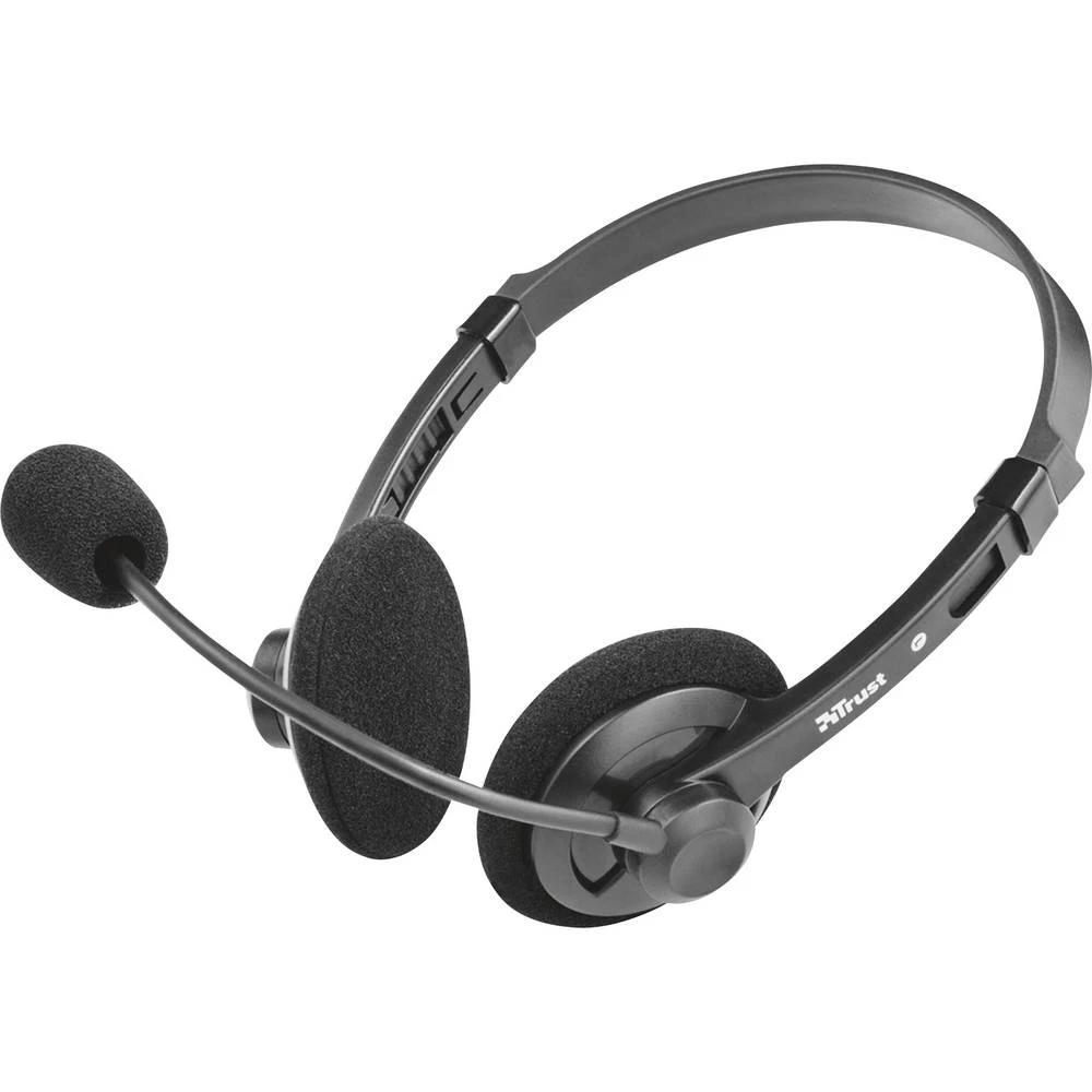 PC naglavne slušalice sa mikrofonom 3,5 mm priključak Sa vrpcom, Stereo Trust Lima Chat Na ušima Crna slika