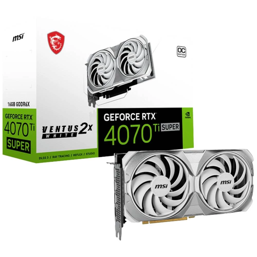 MSI grafička kartica Nvidia GeForce RTX 4070 Ti Super SUPER VENTUS 2X WHITE OC 16 GB GDDR6X-RAM PCIe x16 HDMI™, Displa slika