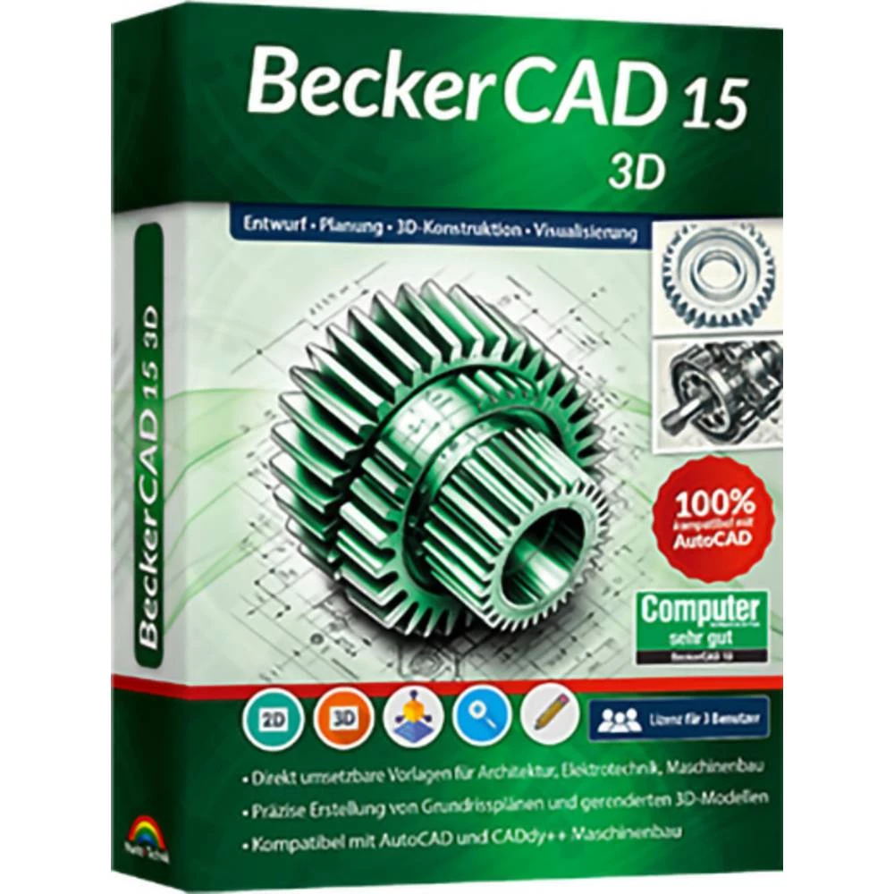 Markt & Technik 81494 BeckerCAD 15 -3D godišnja licenca, 3 licence Windows CAD softver slika